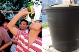 Tujuh Pria Mabuk Ceburkan Diri ke Tangki Air untuk Mandi