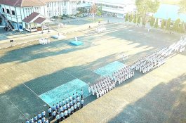 Begini Tampak Udara Upacara Hari Kesaktian Pancasila di Lantamal VI