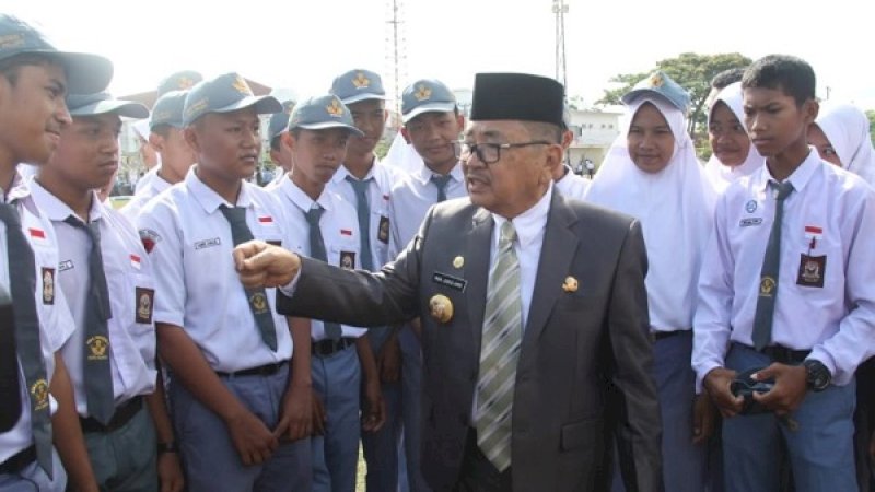 Wali Kota Palopo, HM Judas Amir saat Upacara Hari Kesaktian Pancasila di Lapangan Pancasila.