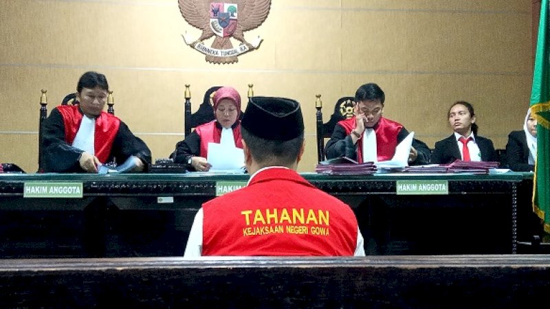 Sidang putusan yang dibacakan oleh Hakim Ketua Elly Sartika Achmad di Pengadilan Negeri (PN) Sungguminasa, Senin (7/10/2019).