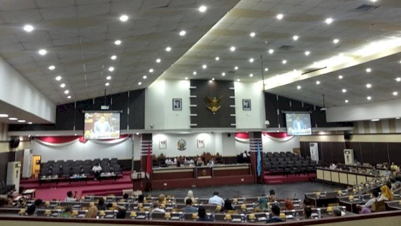 Suasana rapat paripurna DPRD Sulsel.