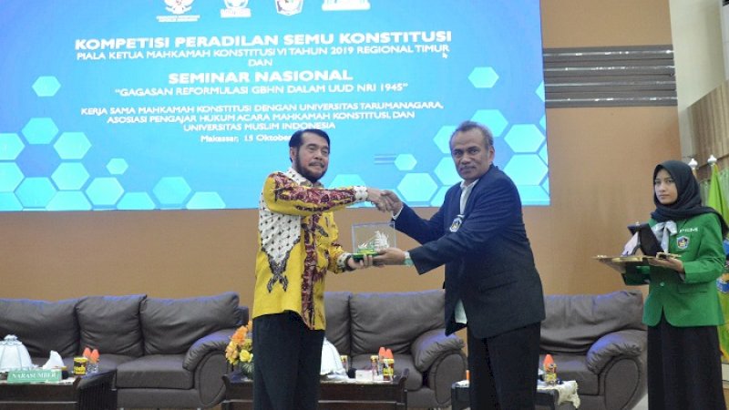 Ketua MK, Anwar Usman hadir pada pembukaan kompetisi peradilan semu di UMI Makassar, Selasa (15/10/2019).