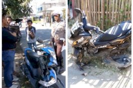 Tabrakan, Dua Sepeda Motor Ini Tak Berbentuk