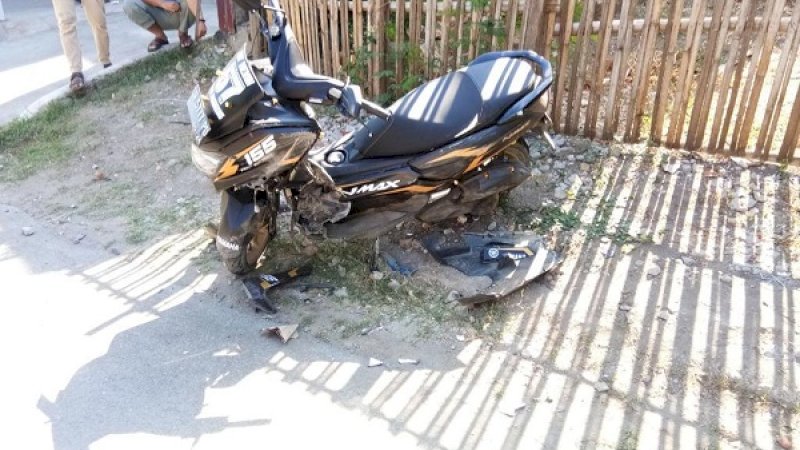 Salah satu motor yang terlibat kecelakaan di Jalan WR Supratman, Kelurahan Watanlipue, Kecamatan Tempe, Kabupaten Wajo, Senin (21/10/2019) sekitar pukul 14.00 Wita.