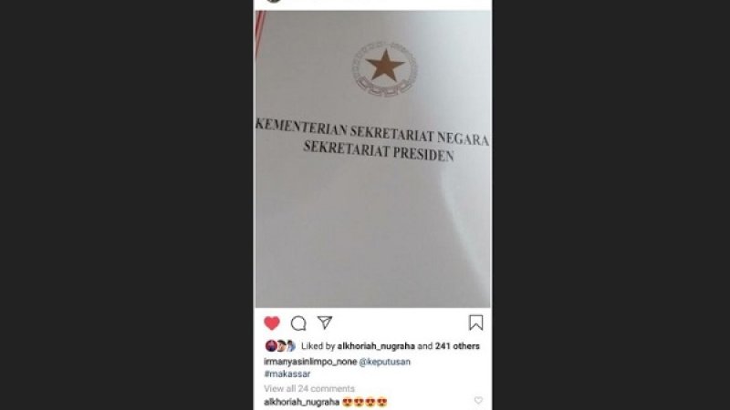 Sampul map yang dibawa SYL dari Istana Negara.