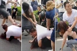 Video Pria Pasang Badan Lindungi Selingkuhannya dari Pukulan Istri