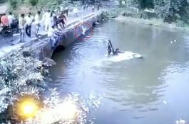 Mobil Jatuh ke Air, Supir Lemparkan Bayinya ke Jembatan untuk Menyelamatkannya