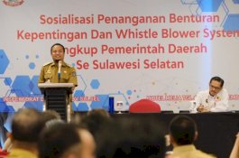 Wagub Sulsel Hadiri Sosialisasi Penanganan Benturan Kepentingan dan Whistle Blower System