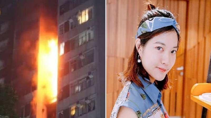 Apartemen yang terbakar (kiri). Zeng Yingxin (kanan).
