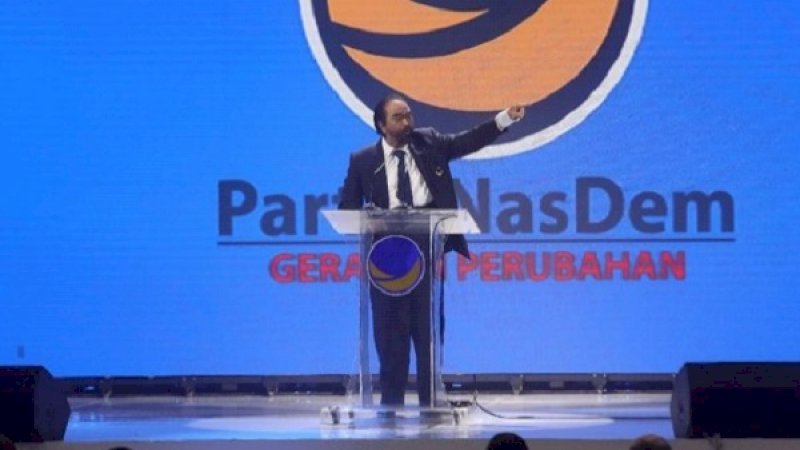 Surya Paloh saat membuka Kongres II Partai NasDem di JI Expo, Jakarta. (sumber: Detik)
