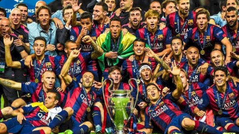 Barcelona saat juara Liga Champions 2015. (Foto: Bleacher Report)