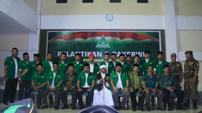 Pimpinan Wilayah Gerakan Pemuda Ansor (GP Ansor) Sulsel bersama pimpinan cabang se-Sulawesi Selatan.