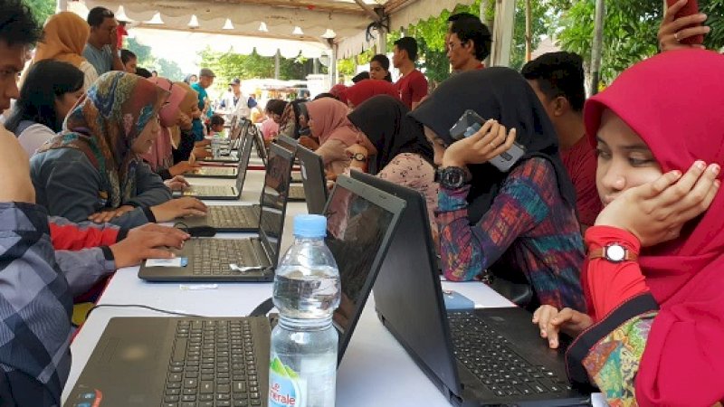 160 orang mengikuti simulasi yang digelar di Car Free Day (CFD) Jalan Jenderal Sudirman, Minggu (17/11/2019).