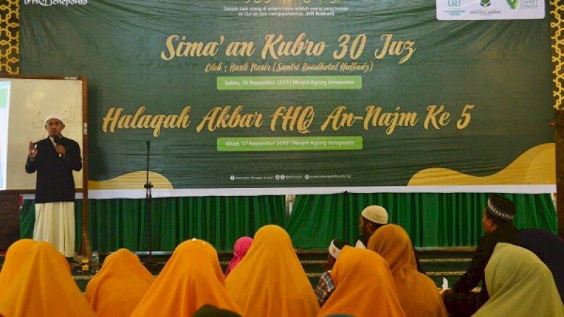 Corps Dai Dompet Dhuafa (Cordofa) Sulawesi Selatan, mengadakan Halaqah Akbar Forum Halaqah Qur’an (FHQ) di Masjid Agung Jeneponto, Minggu, (17/11/2019).