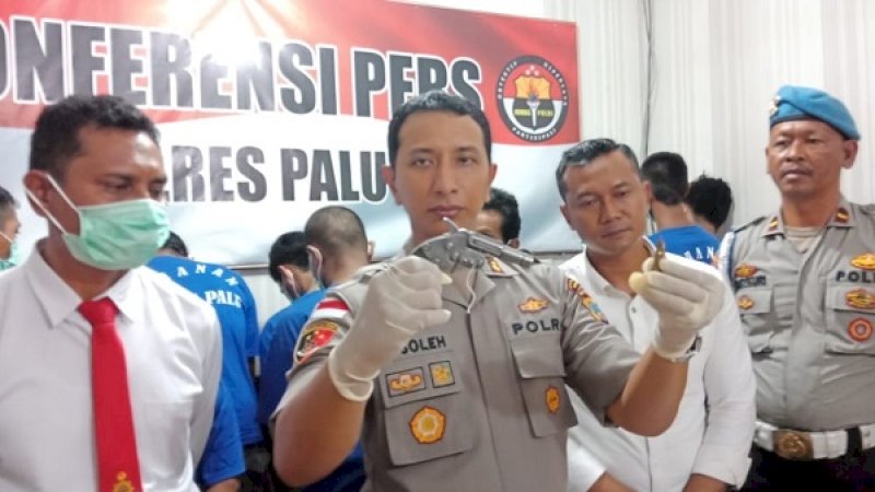 Kapolres Palu AKBP Moch Sholeh, saat konferensi pers di Mapolres Palu, Senin, (18/11/2019).