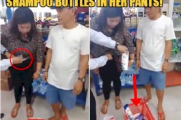 Video Polwan Keluarkan 12 Botol Sampo dari CD dan Bra Pembeli