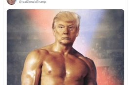 Donald Trump Posting Foto Telanjang Dada, Seolah Dia Rocky