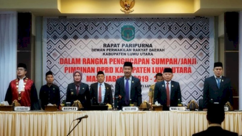 Rapat Paripurna Pengucapan Sumpah Pimpinan DPRD Luwu Utara 2019-2024