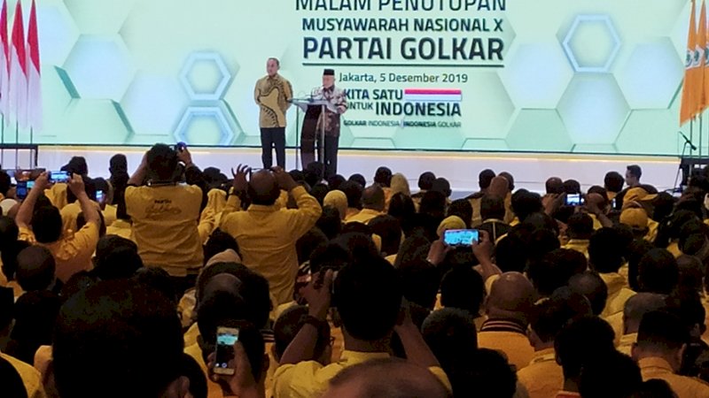 Wakil Presiden RI, KH Ma'ruf Amin hadir di Munas Partai Golkar, Kamis malam (5/12/2019). Foto/Fathul