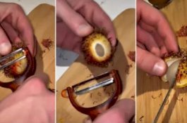 Haduh... Bule Ini Kupas Rambutan Pakai Pengupas Kentang