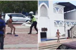Bawa Parang, Pria Telanjang Kejar Polisi di Masjid Malaysia