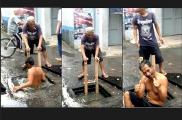 Viral, Inilah Sosok Pria yang Masuk ke Dalam Got Mampet