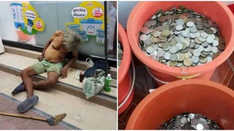 Pemulung dan koin tabungannya.