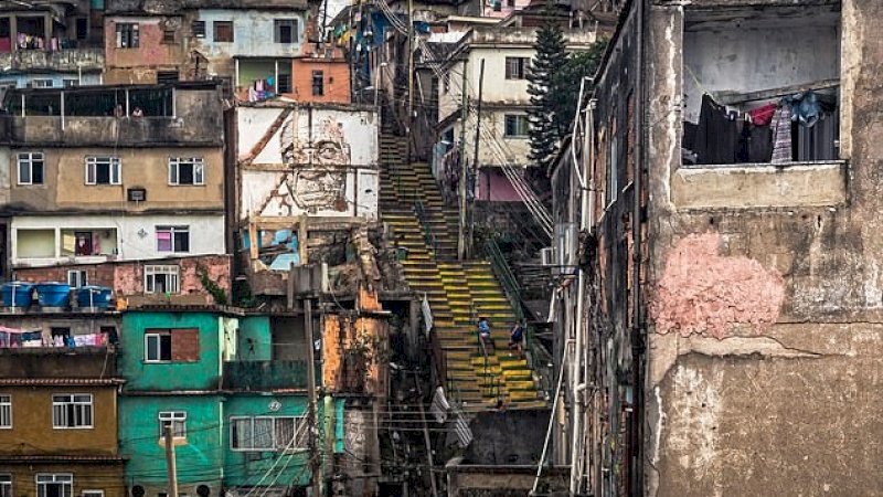 Perkampungan kumuh Favela, Brasil.