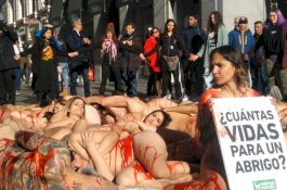 Cuaca Dingin, 50 Aktivis Telanjang Bulat Protes Soal Bulu