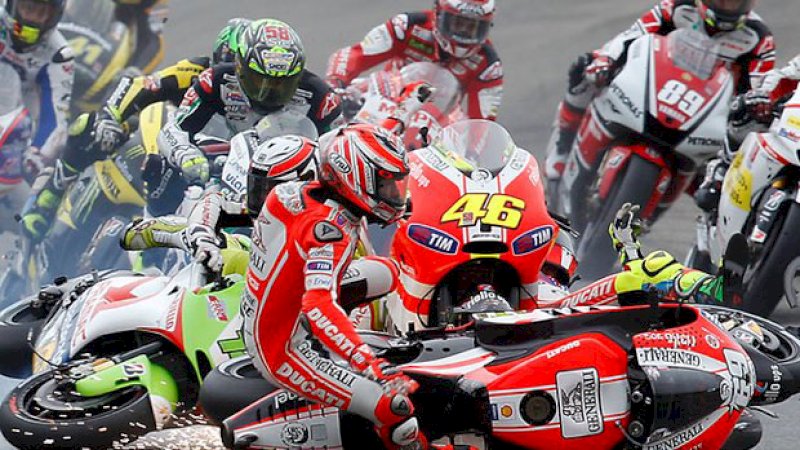 Ilustrasi kecelakaan di laga MotoGP