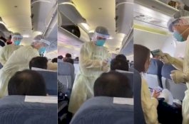 Cegah Virus Meluas, Petugas Medis Tiongkok Periksa Kesehatan Penumpang Pesawat