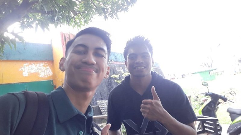 Saldy Amiruddin (kanan) usai latihan pagi di Stadion Andi Mattalatta, Rabu pagi (22/1/2020).