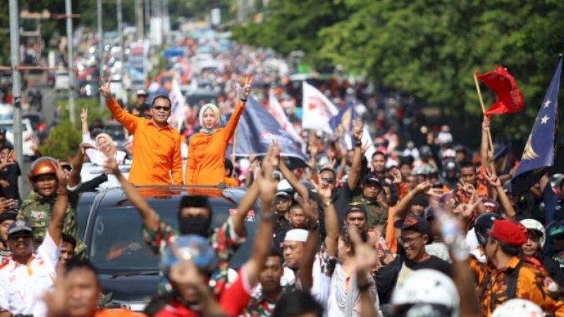 Massa pendukung Danny Pomanto pada Pilkada 2018.