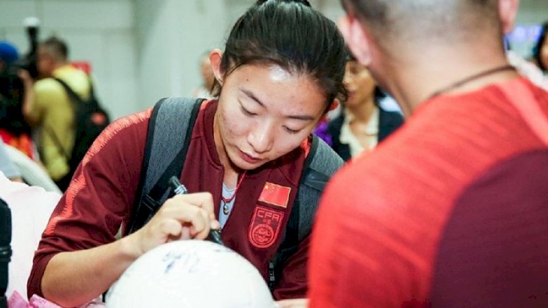 Salah seorang pemain timnas wanita China.