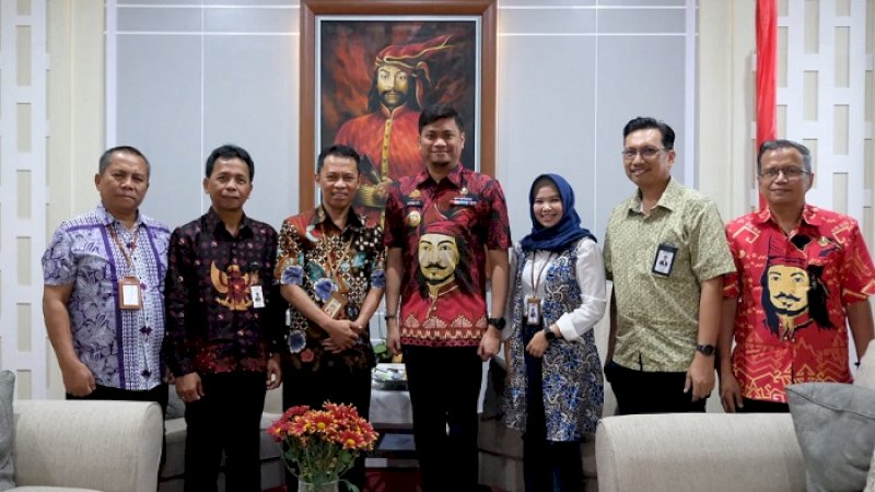 Bupati Gowa Adnan Purichta Ichsan menerima pimpinan PT Telkom, Kamis (30/1/2020).