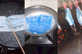 Di Tengah Wabah Virus Corona, Warga Rebus Masker untuk Digunakan Lagi karena Langka