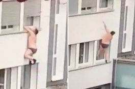 Pria Setengah Telanjang Gelantungan di Jendela, Netizen Cium Aroma Perselingkuhan