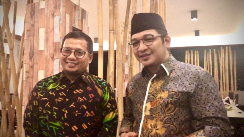 Penjabat Wali Kota Makassar, Iqbal Suhaeb bersama Wakil Wali Kota Palu, Sigit Purnomo alias Pasha.