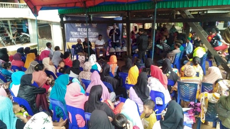 Anggota DPRD Sulsel, Andre Prasetyo Tanta bertemu wraga Lakkang, Jumat (7/2/2020).