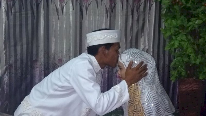 Adegan Silihin dan Parmita usai akad nikah, Senin (3/2/2020).