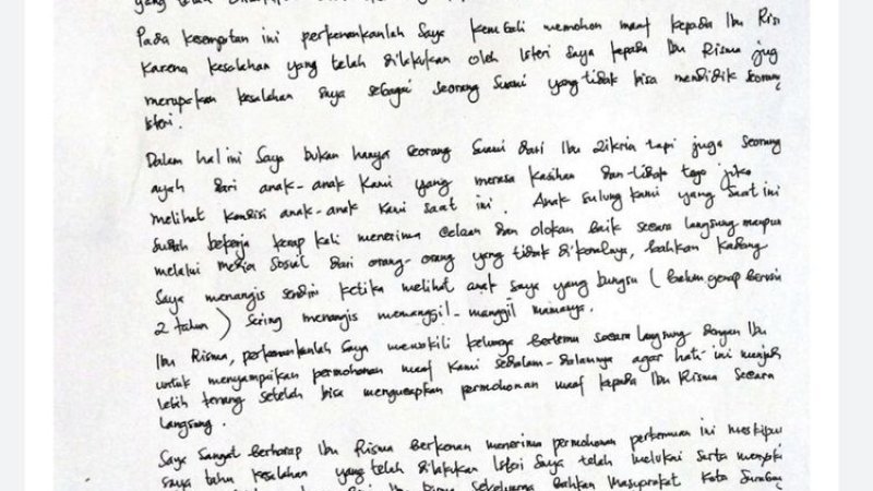 Surat untuk Wali Kota Surabaya, Tri Rismaharini.