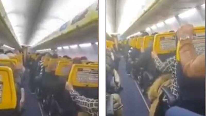 Foto diambil oleh penumpang Ryanair