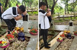 Di Pusara Mentan Syahrul Hormat, di Depan Ibu Bersujud