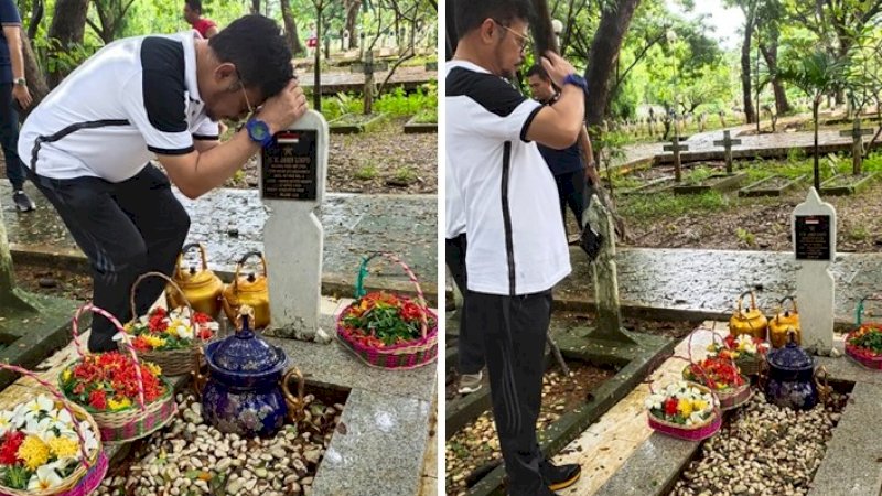 Menteri Pertanian Syahrul Yasin Limpo berziarah ke makam ayahandanya, HM Yasin Limpo, Minggu (23/2/2020).