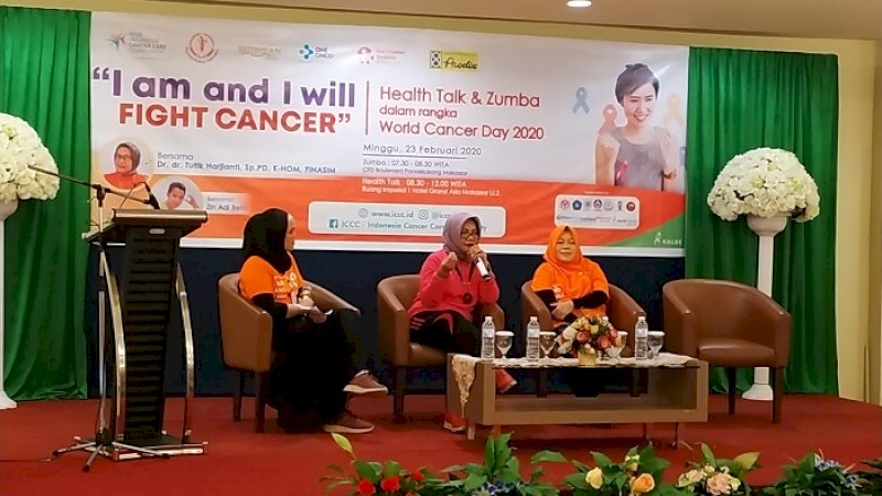 Dua ratus lima puluh pasien, survivor, dan pemerhati kanker berkumpul di Hotel Grand Asia, Minggu (23/2/2020). 