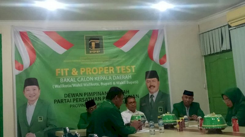 Danny Pomanto mengikuti uji kelayakan dan kepatutan di PPP Sulsel, Minggu (23/2/2020).