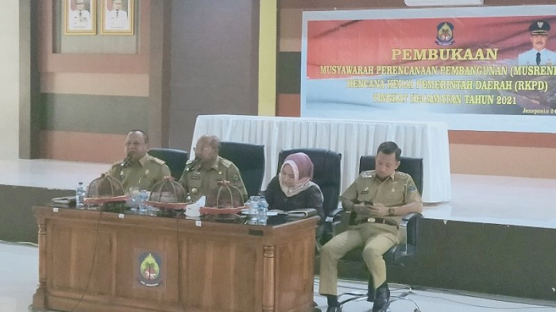 Bupati Jeneponto, Iksan Iskandar membuka musrenbang RKPD tingkat kecamatan, Senin (24/2/2020).