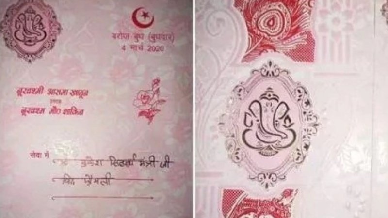 Pria Muslim Cetak Foto Radha-Krishna dan Ganesha pada Undangan Nikah, Alasannya Begini