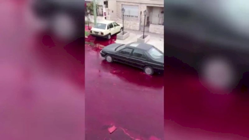 Tiba-tiba Meledak, Tangki Berisi 5.000 Liter Darah Sapi Buat Jalan di Argentina Mengerikan