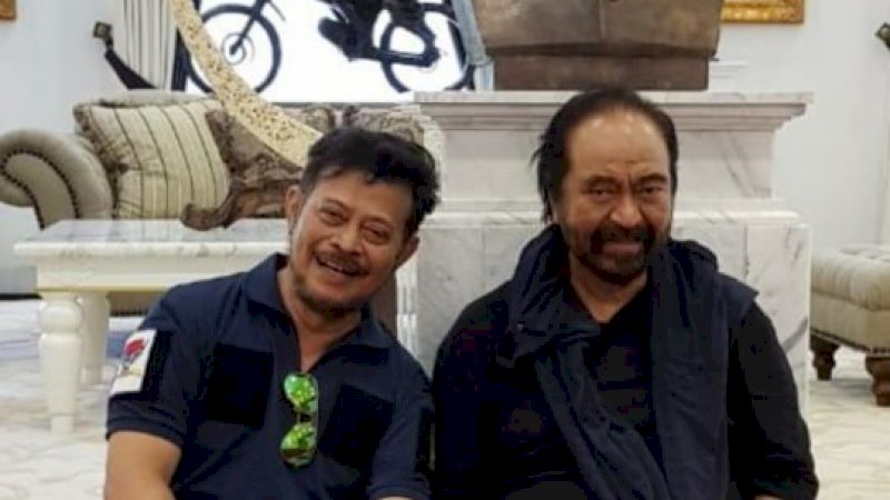 AKRAB. Syahrul Yasin Limpo (kiri) bersama Surya Paloh (dok)